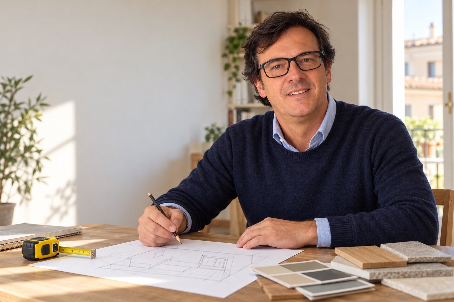 Marco Rinaldi in un contesto illustrativo del progetto